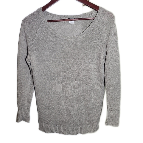 ❤️ 3 For $35 J Crew linen sweater crew neck long sleeve light weight neutral XS - Picture 1 of 4